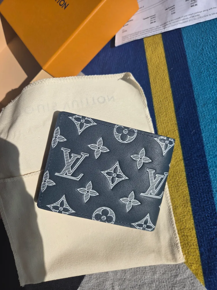 Louis Vuitton Monogram Shadow Blue Bi-fold Wallet thumbnail