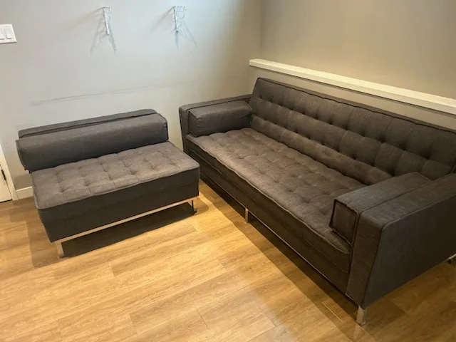 L shaped couch for sale - folds into bed thumbnail