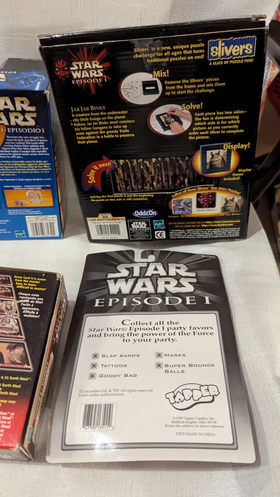 Star Wars 1998 x5 Darth Maul spin pop Cruiser Card game Puzzle image indicator(5)