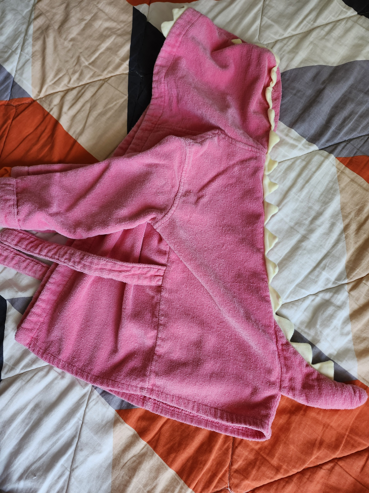 Pink Dinosaur Kids Bathrobe - photo 2