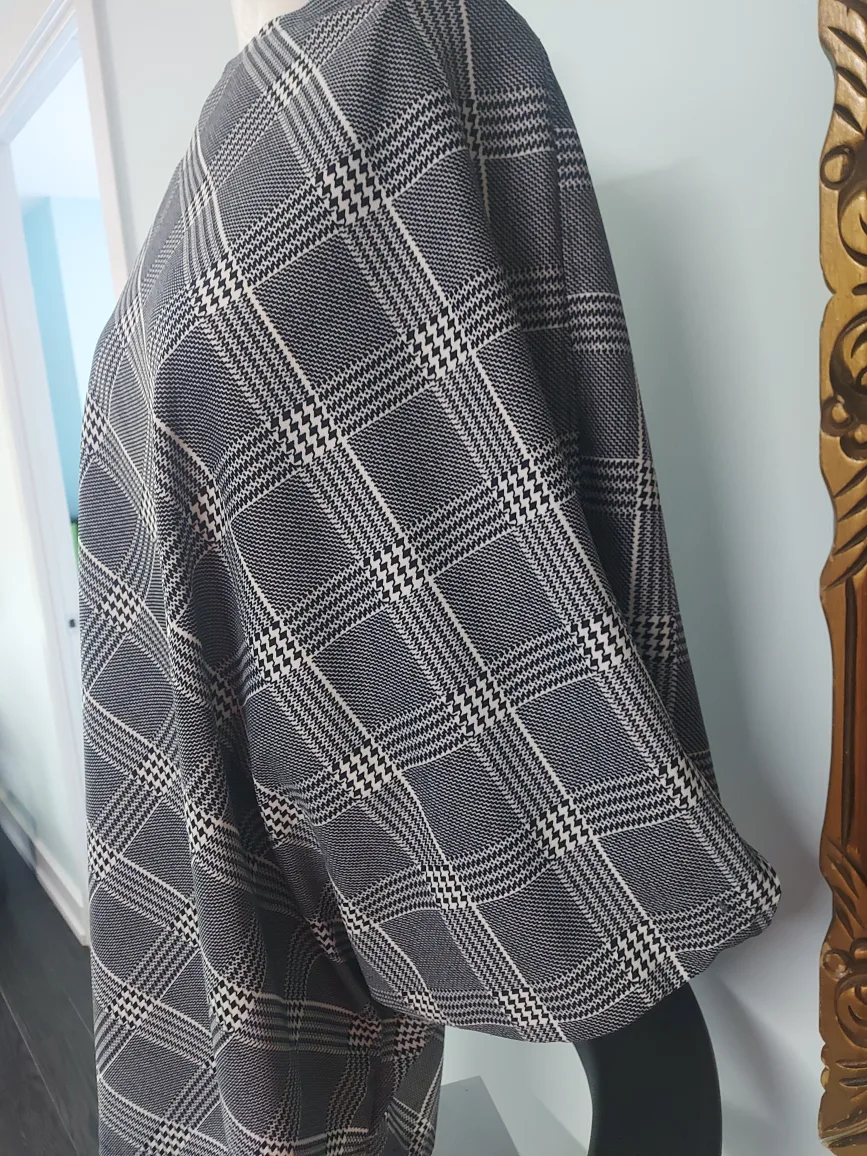 Stylish grey asymmetric poncho image indicator(3)