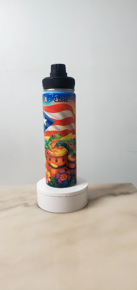 Puerto Rico Themed Water Bottle
