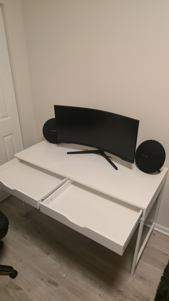 IKEA Alex Desk, White and Chair - photo 2