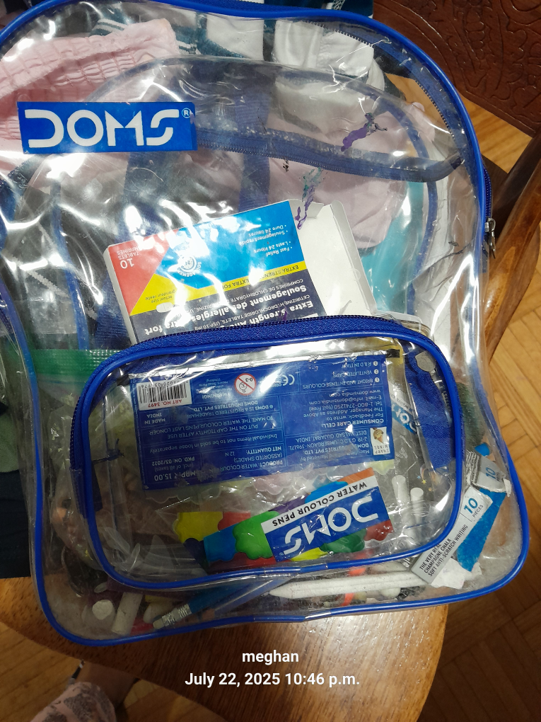 bag filled with color pencile marker crayon pencil