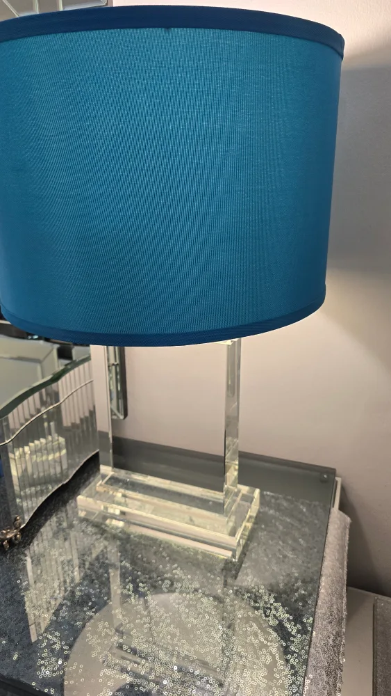 Teal & Mirrored Glass Table Lamp thumbnail