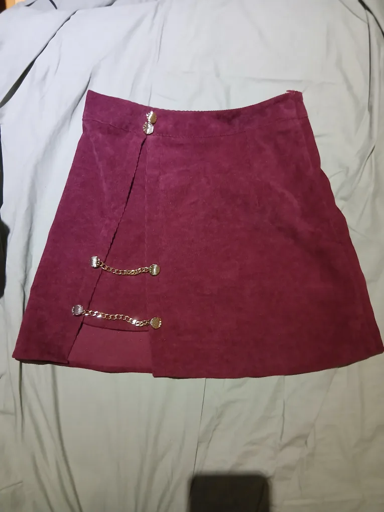 Shein Burgundy Skirt - Size M thumbnail