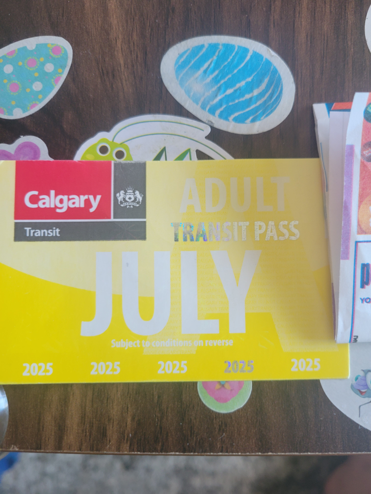 Calgary Transit Adult July Pass - Exp July 2025