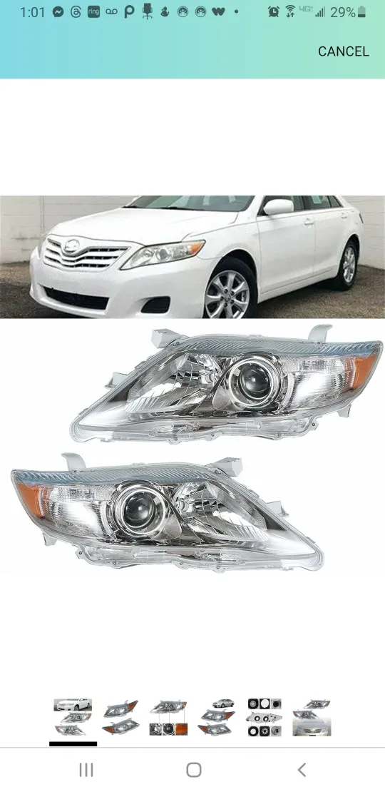 Toyota Camry 2010-2011 Headlights - Pair, New thumbnail