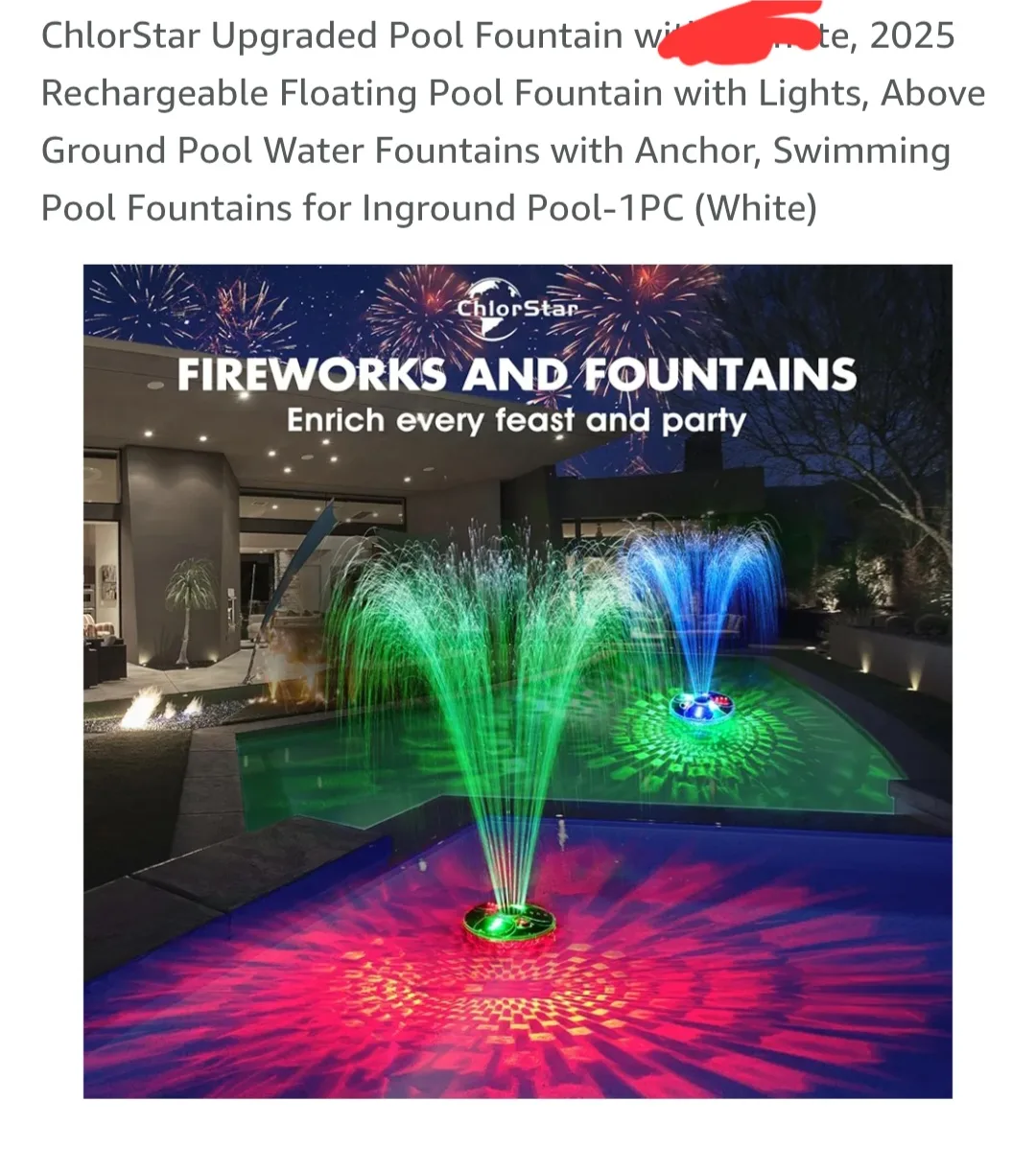 pool water fountain with light *new* thumbnail