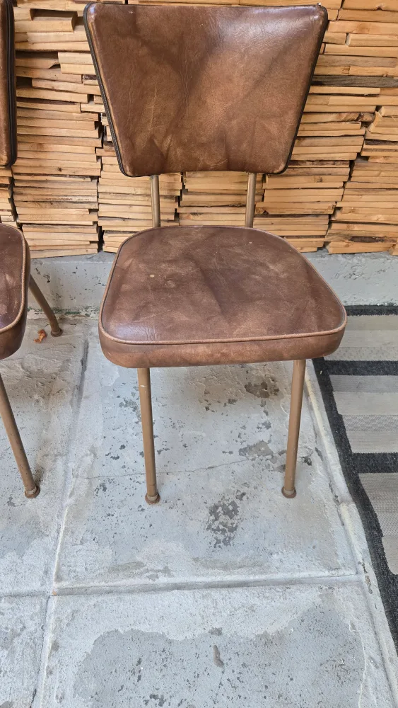 Vintage Brown 3  Vinyl Kitchen Chairs thumbnail