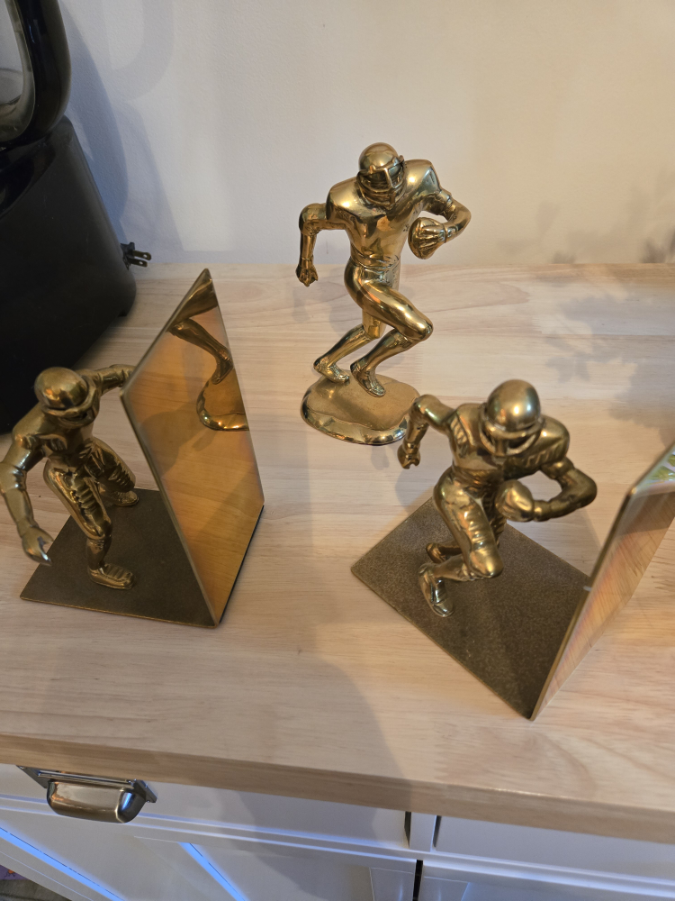 Vintage Football Player Bookends - photo 3