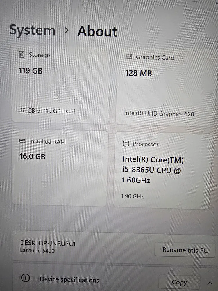 Dell Latitude 5400 -Windows 11-Touch screen -128Gb SSD -16Gb RAM image indicator(3)