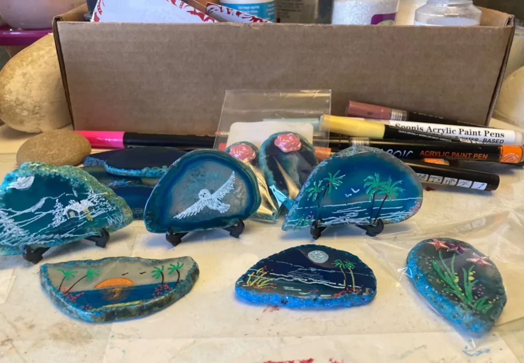 Blue Agate Slices-15 pcs image indicator(8)