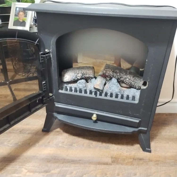 Black Electric Fireplace image indicator(4)