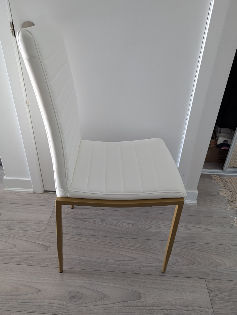 Set of 4 White Faux Leather Dining Chairs - photo 5