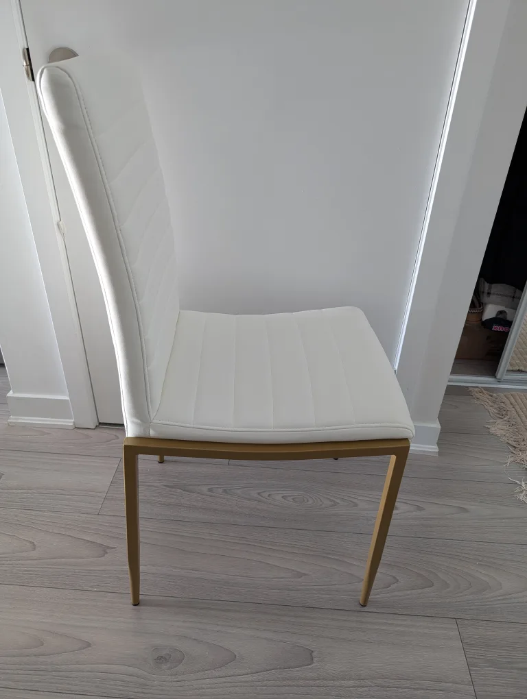 Set of 4 White Faux Leather Dining Chairs image indicator(5)