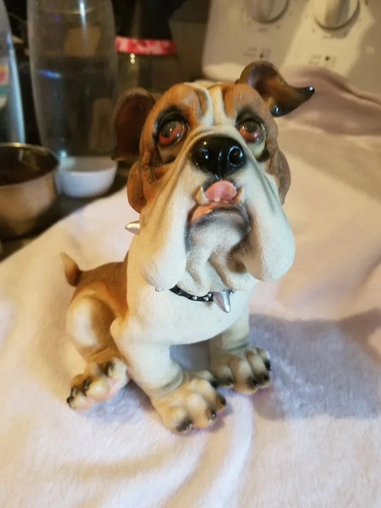 Bulldog Figurine with Spiked Collar thumbnail