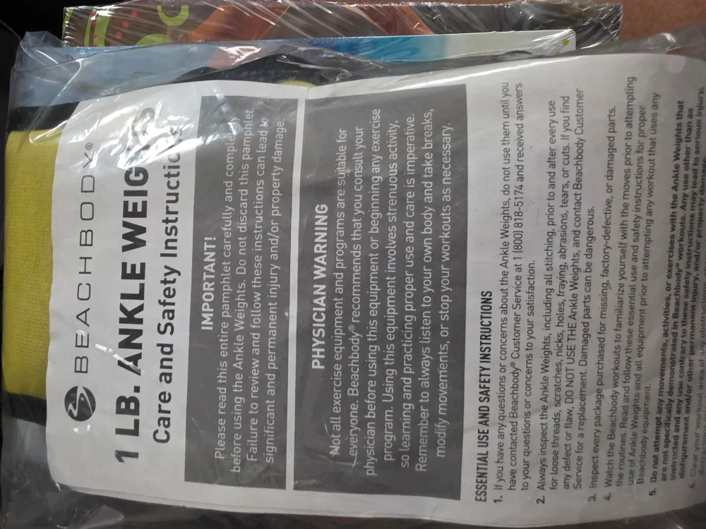 Beachbody 1 LB Ankle Weights - Yellow/Black image indicator(3)