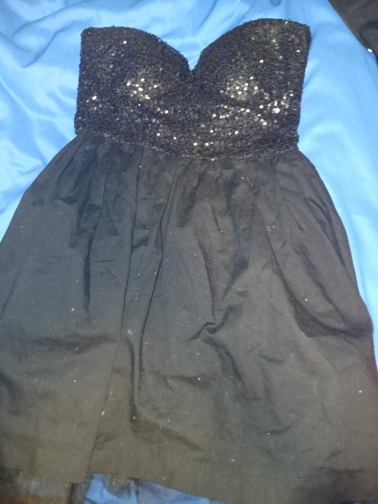 Black Sequin Top Dress