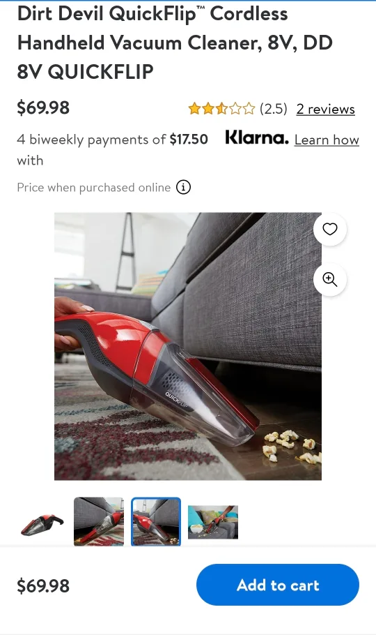 Like New Dirt Devil Cordless Handheld Vacuum Cleaner $20 thumbnail