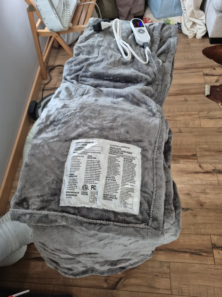 Electric Heated Blanket Twin Size 62" x 84" Gray image indicator(4)