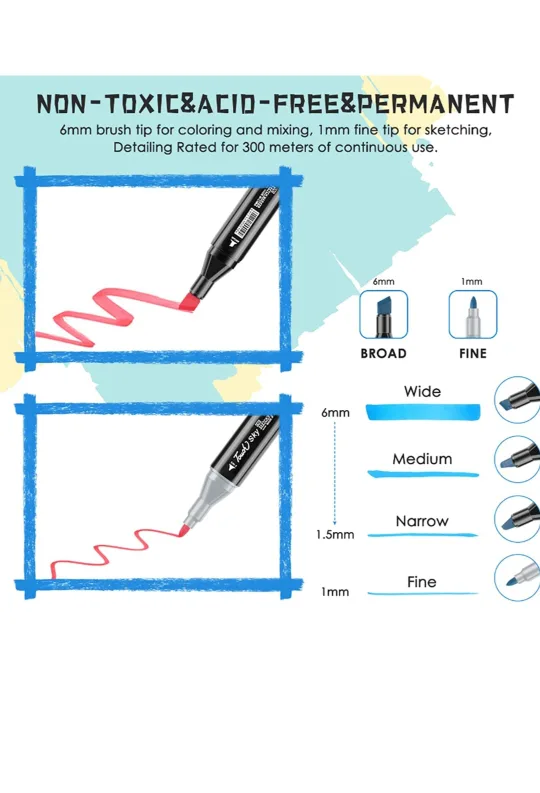 Touch 120pcs Markers with Case image indicator(8)