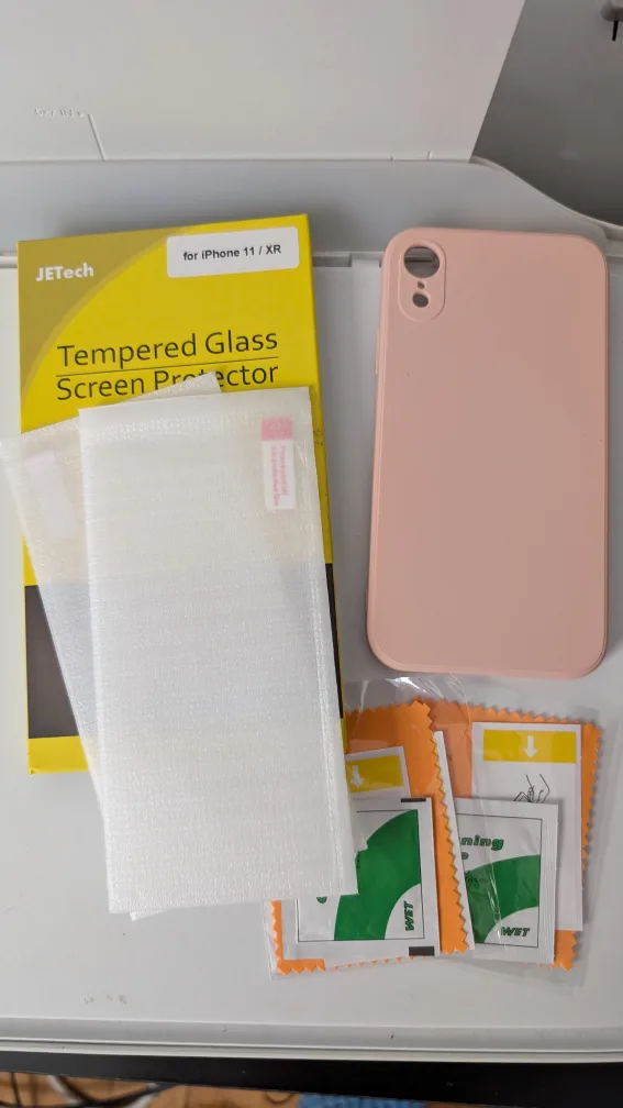 JETech iPhone 11/XR Screen Protector & Pink Case thumbnail