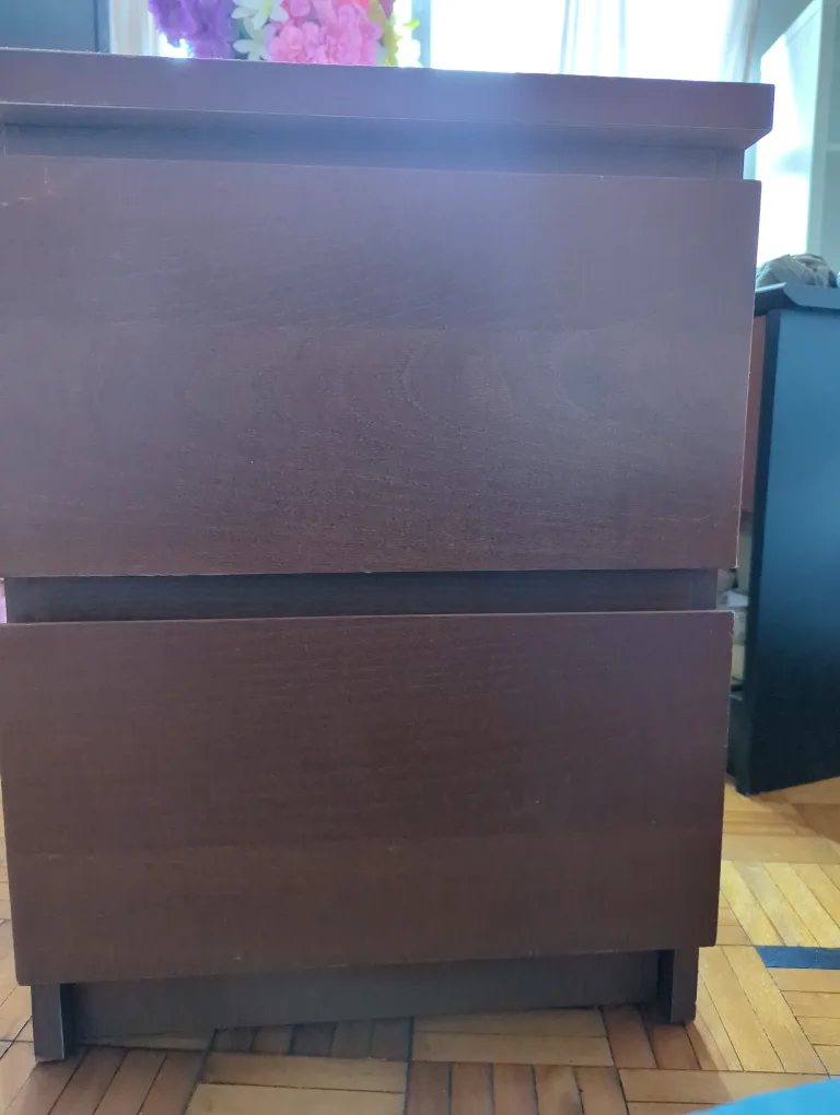 Brown Two-Drawer Nightstand image indicator(2)