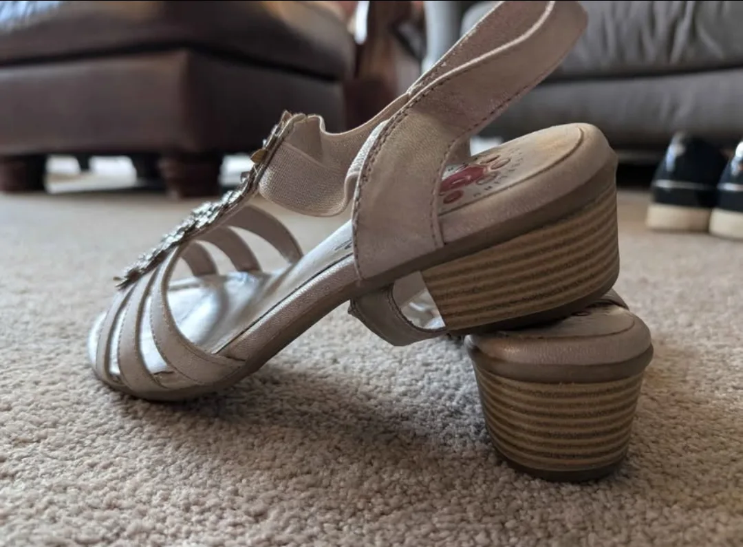 Sandals with Heels - Gold Glitter - Relife - size 5 image indicator(2)