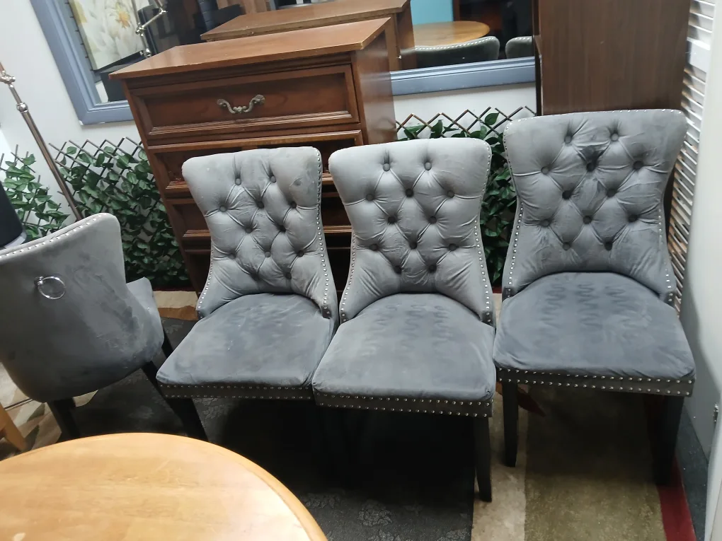 dining set 4 chears black legs image indicator(7)