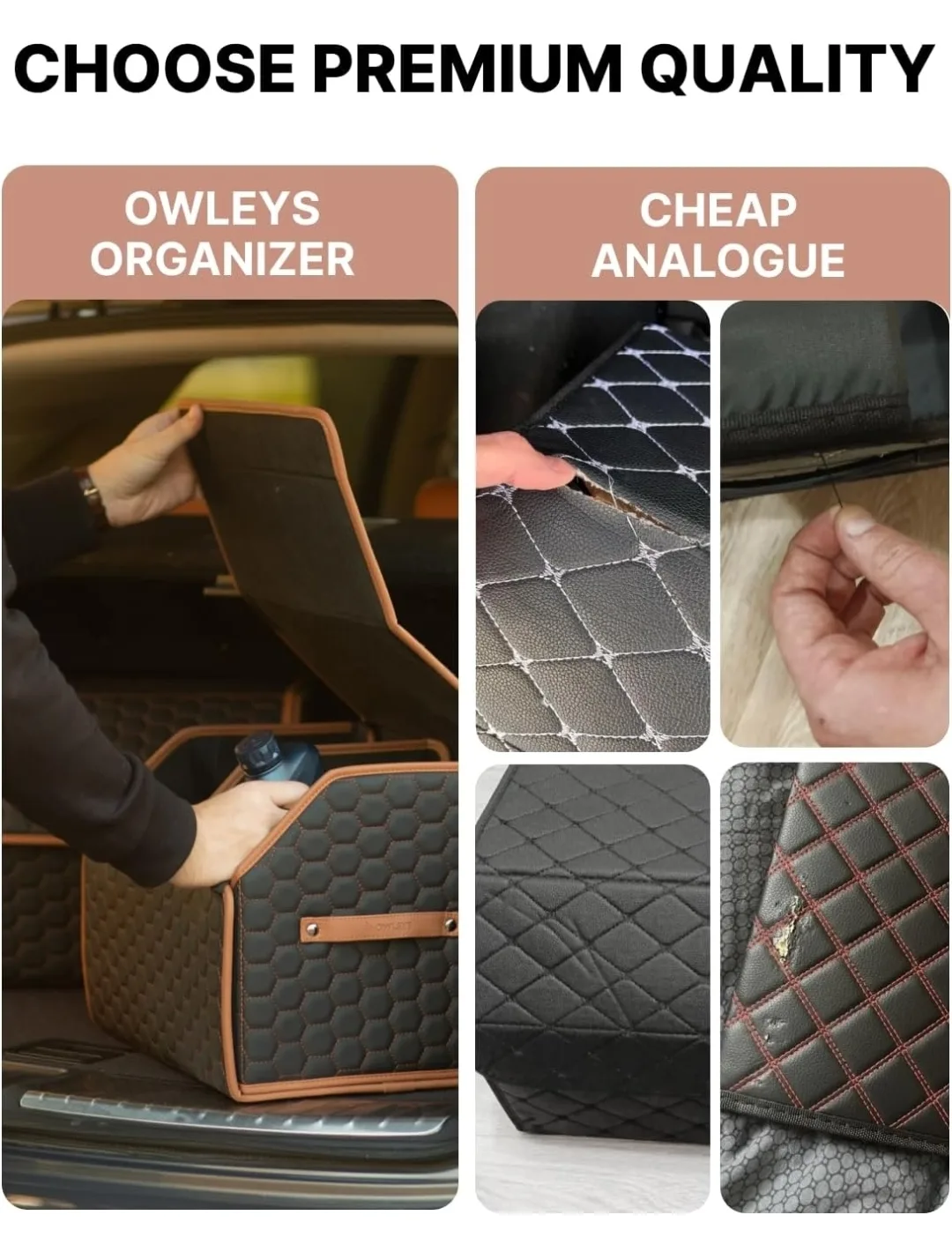 Owleys Foldable Car Trunk Organizer with Lid – Heavy-Duty 21.6" image indicator(10)