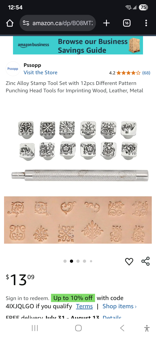 Zinc Alloy Stamp Tool Set - 12pcs for leather  metal - photo 5