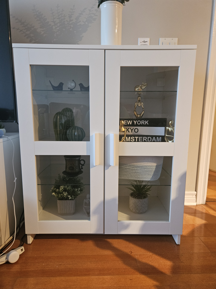 ikea brimnes display cabinet with glass doors with free delivery