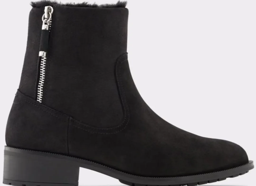 Aldo Black Faux Fur Lined Ankle Boots - BRAND NEW image indicator(2)