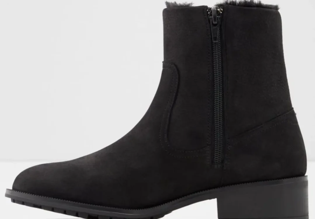 Aldo Black Faux Fur Lined Ankle Boots - BRAND NEW image indicator(3)