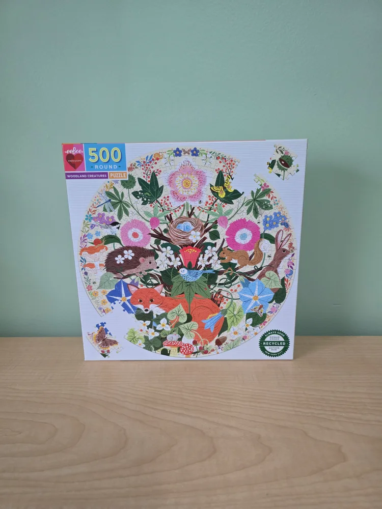 500-Piece Round Puzzle - Woodland Creatures thumbnail