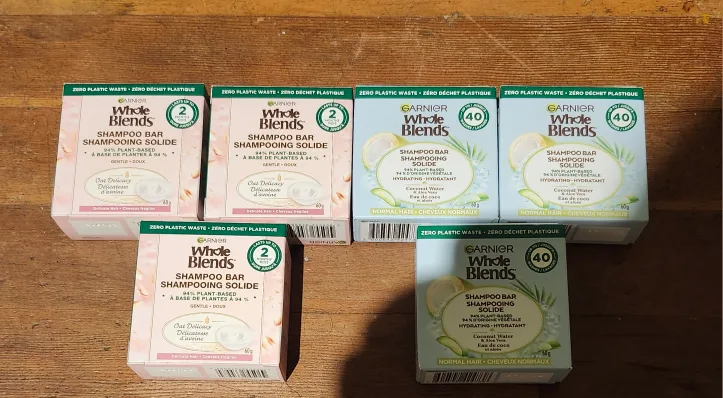 Bulk deal!!! 6 bars Garnier Whole Blends Shampoo Bar thumbnail