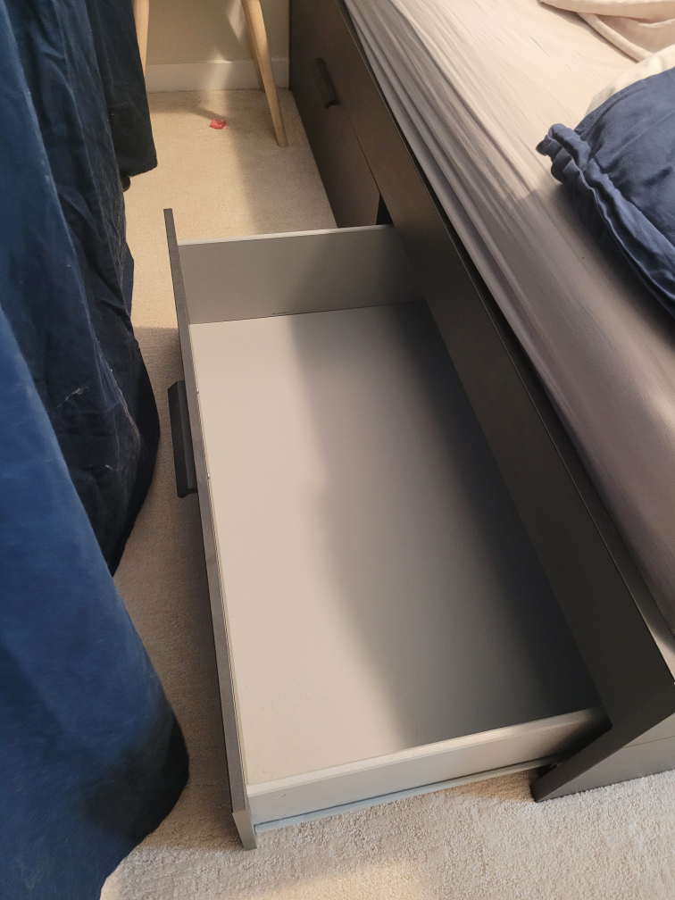 IKEA Brimnes Queen Size Bed Frame with Storage - photo 3