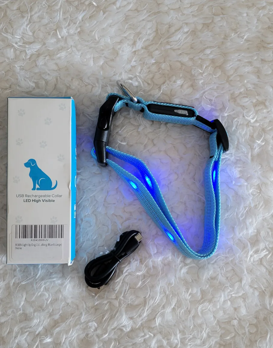 New BSEEN Blue Light Up Dog Collar - Large image indicator(6)