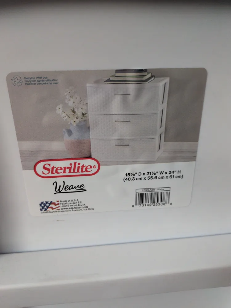 White 3-Drawer Woven Plastic Storage Unit image indicator(6)