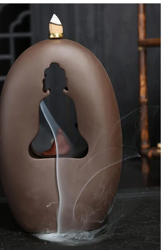 ‼️SALE‼️Backflow Incense Holder Ceramic Buddha Statue image indicator(4)