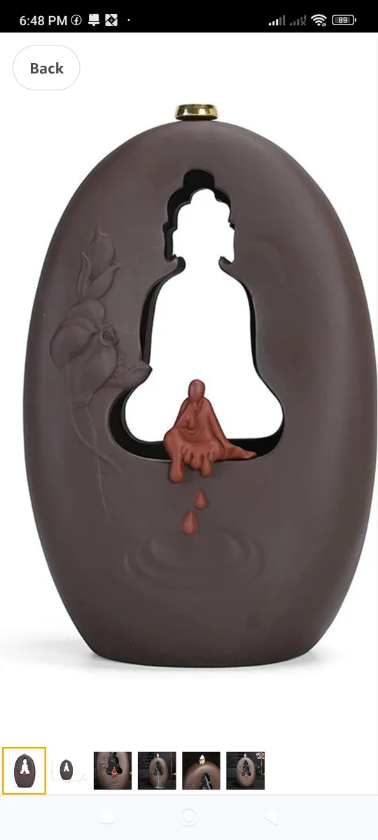 ‼️SALE‼️Backflow Incense Holder Ceramic Buddha Statue image indicator(7)