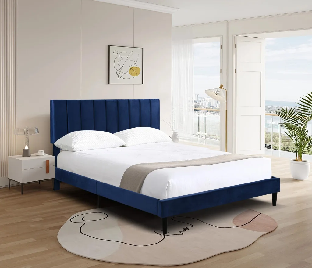 Blue Velvet queen Bed Frame unopened box thumbnail
