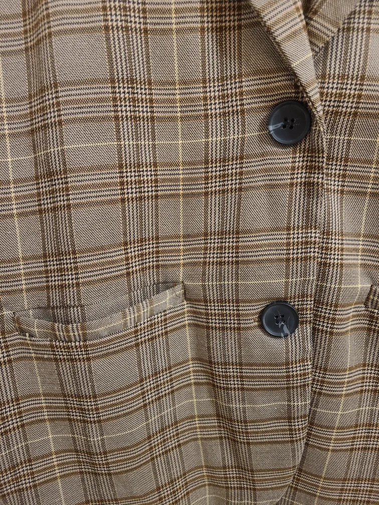 Brown Plaid Blazer&Skirt Set image indicator(5)