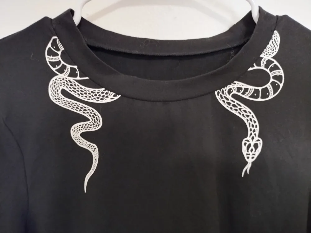 Black Long Sleeve Snake Print Top image indicator(3)
