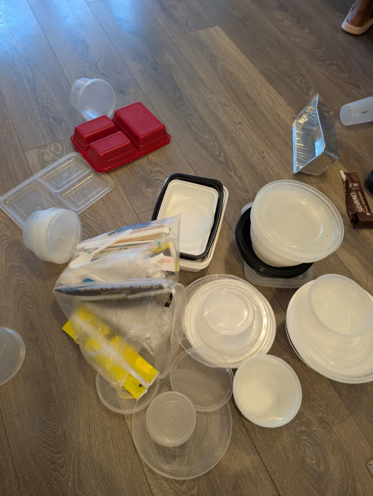 Mixed Plastic Food Containers - Variety of Sizes thumbnail