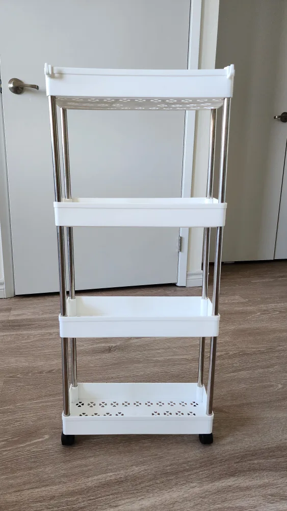 URGENT *Moving Sale* 4-Tier White Slim Storage Cart thumbnail