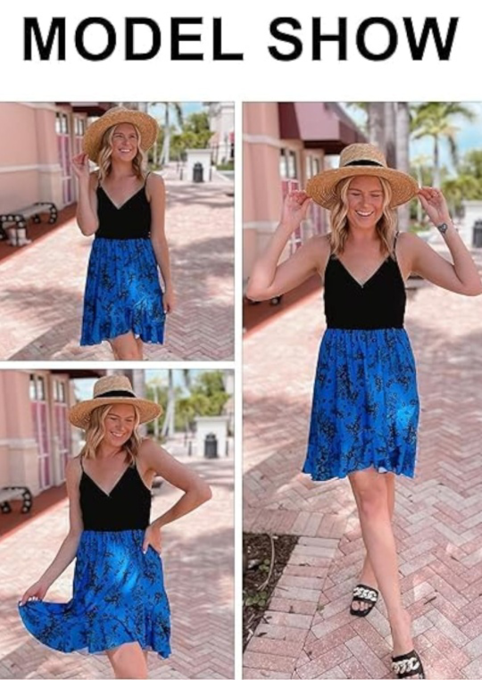 Blue Floral Print Mini Dress - photo 5