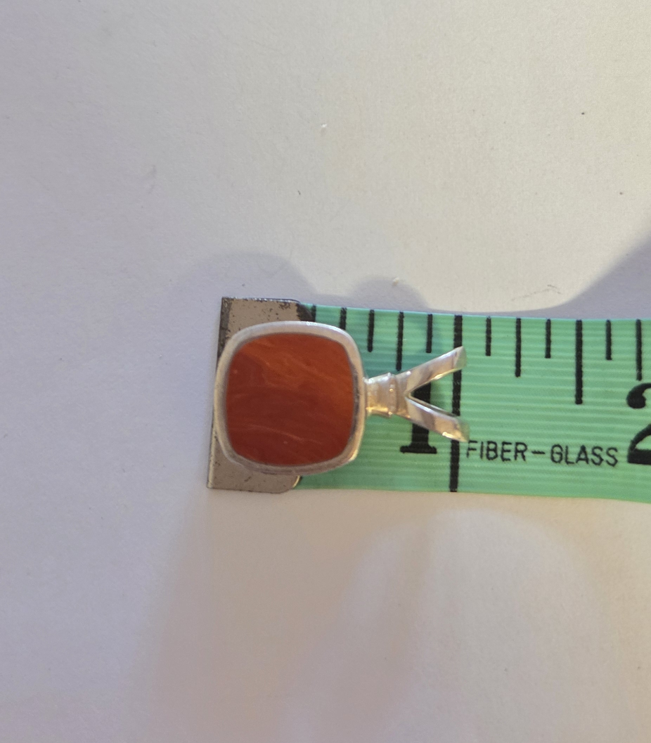 Silver Pendant with Orange Stone - photo 3