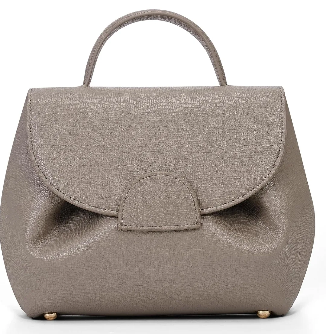Grey Leather Top Handle Bag 🇨🇦 thumbnail